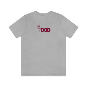 Gray T-shirt with Dad in American Sign Language in Maroon red lettering