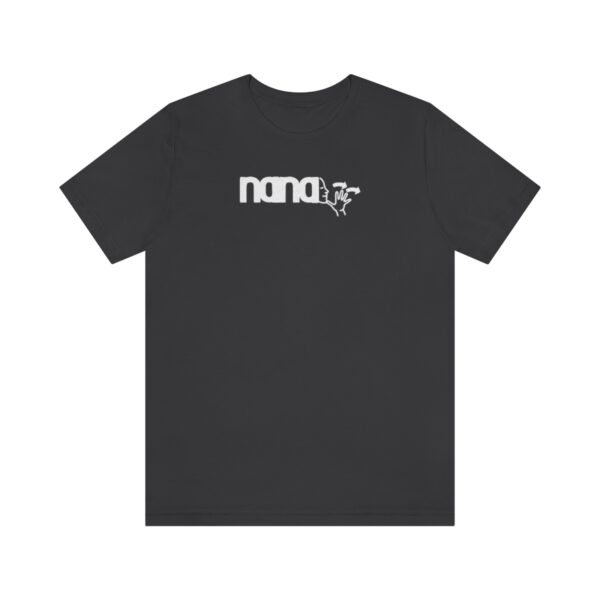 Charcoal gray T-shirt with Nana in American Sign Language in white lettering