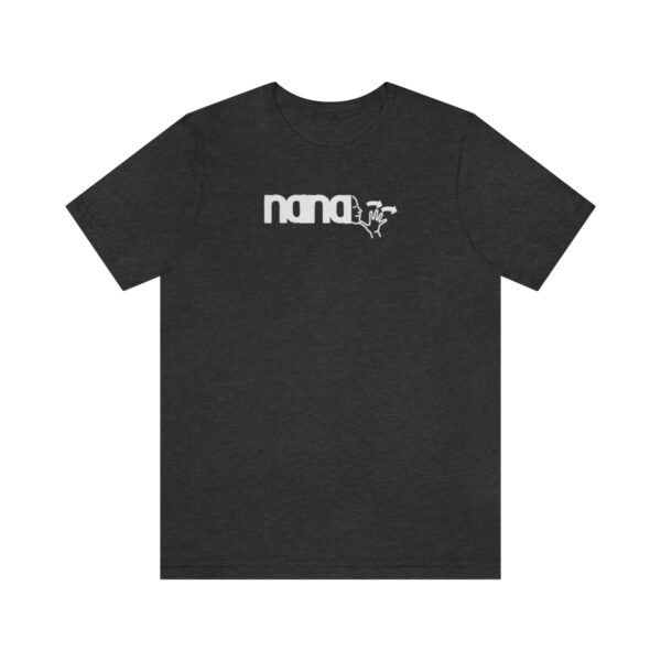 Heather charcoal gray T-shirt with Nana in American Sign Language in white lettering