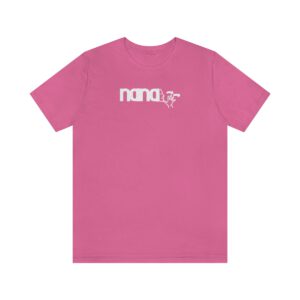 Dark pink T-shirt with Nana in American Sign Language in white lettering
